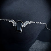 Night Creature Black Spinel Coffin Gemstone Pendant - LIMITED