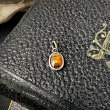 Orange Kyanite Charm | Oval Rose Cut Orange Gemstone Charm