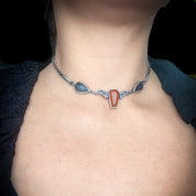 Night Creature Choker Necklace UNIQUE - Orange Chalcedony coffin