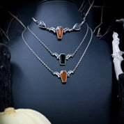Night Creature Choker Necklace UNIQUE - Orange Chalcedony coffin