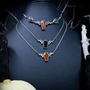 Night Creature Orange Chalcedony Coffin Gemstone Pendant - UNIQUE