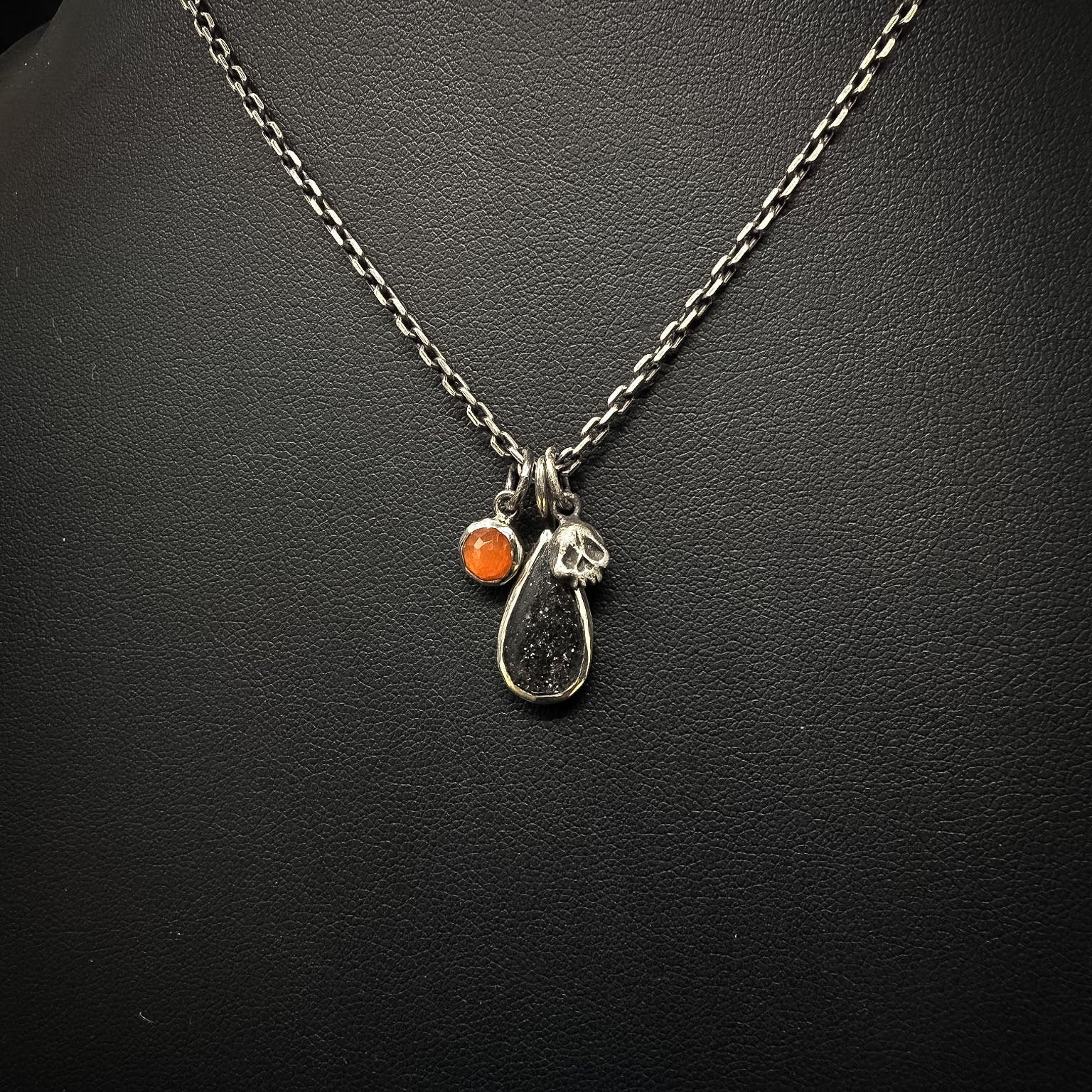Black Sunstone Charm | Tear Drop Rose Cut Charm