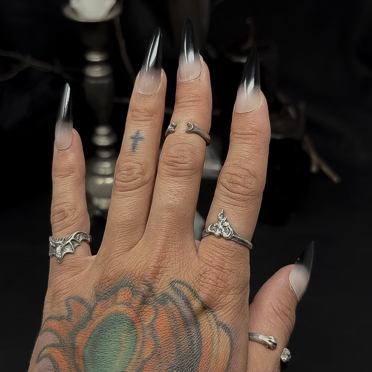 Cauldron & Smoke Set - Witchy Silver Ring
