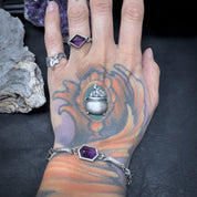 Cat-acombs Hexe Bracelet -Choker Amethyst - Bones silver - LIMITED