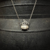 Cauldron & Smoke Necklace Witchy Pendant