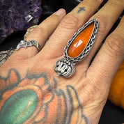 Pumpkin King Orange Chalcedony Ring or Pendant LIMITED