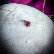 Garnet Charm | Round Rose Cut Red Garnet
