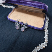 Small Pink Chalcedony Death by Ribbons Earrings - Uneven X Olivia Faust