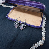 Small Pink Chalcedony Death by Ribbons Earrings - Uneven X Olivia Faust