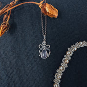 Small Pink Chalcedony Death by Ribbons Pendant - Uneven X Olivia Faust