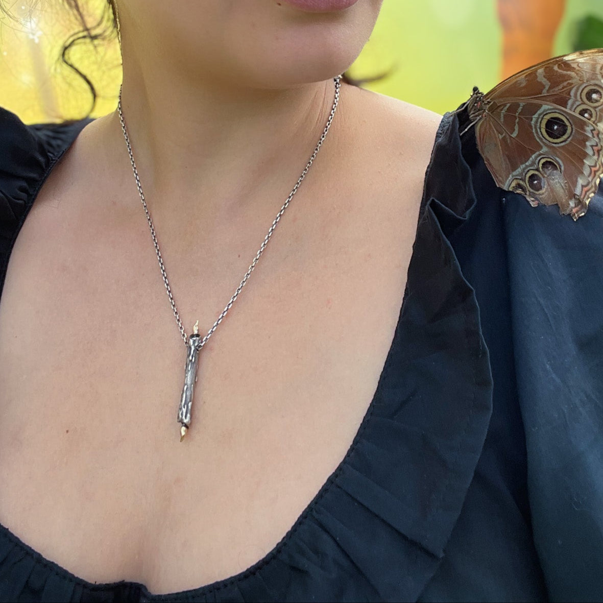 Midnight Society Pendant - Burning at Both ends Candle Necklace - ready to ship
