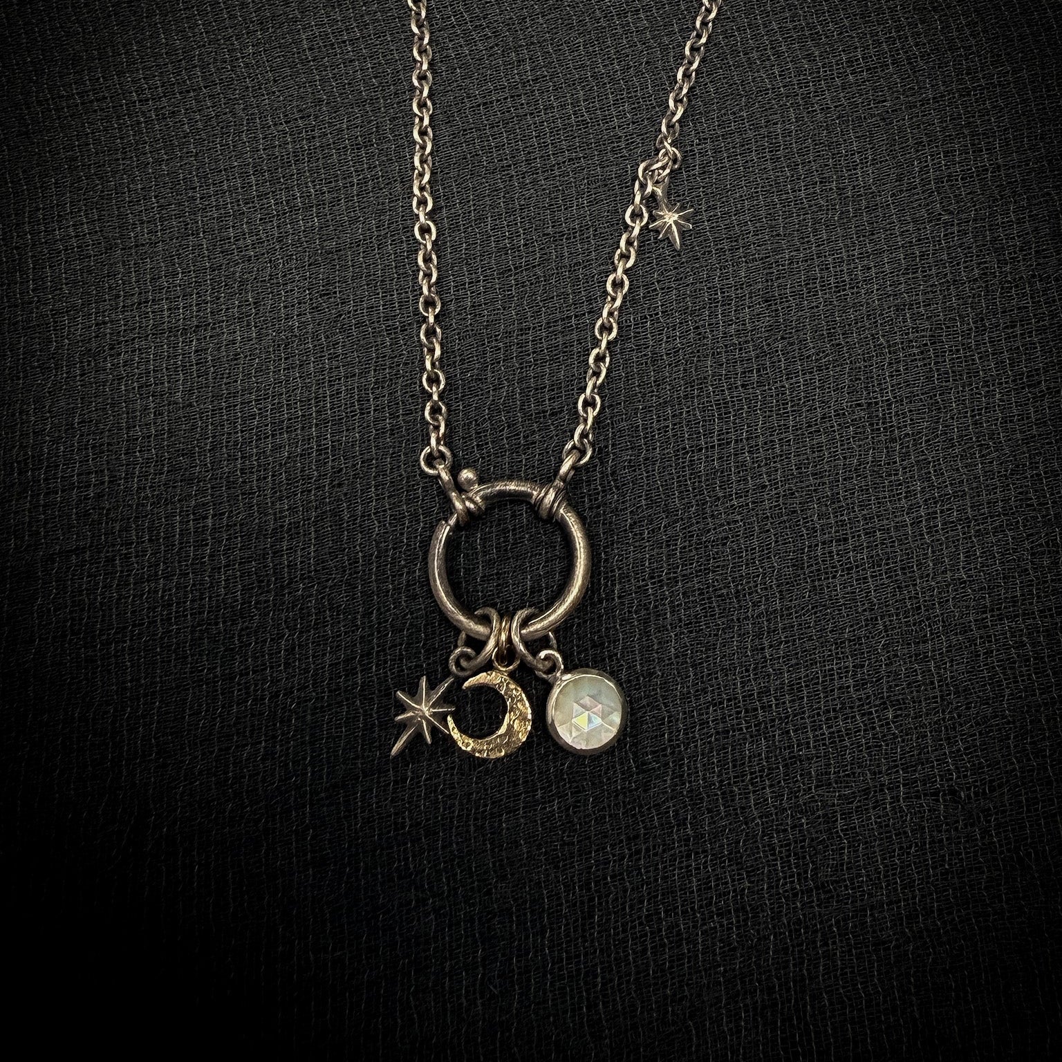 14k Crescent Moon Charm | Moon Charm in Solid Gold - Uneven X Olivia Faust