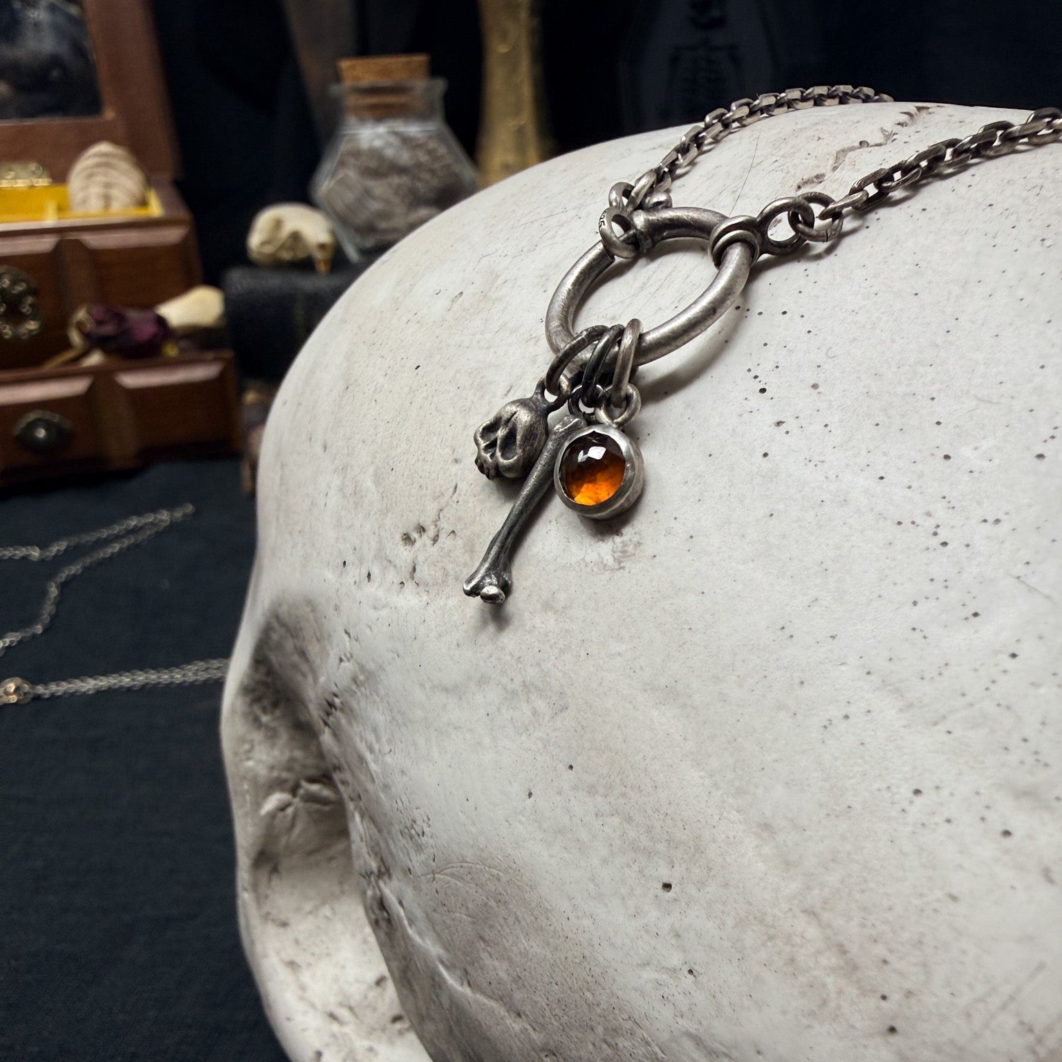 Dainty Death Charm | Skull Charm in Sterling Silver - Uneven X Olivia Faust