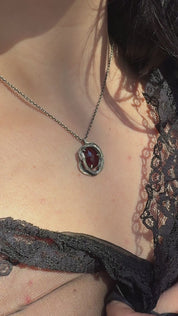 Heartbound pendant - garnet - OOAK
