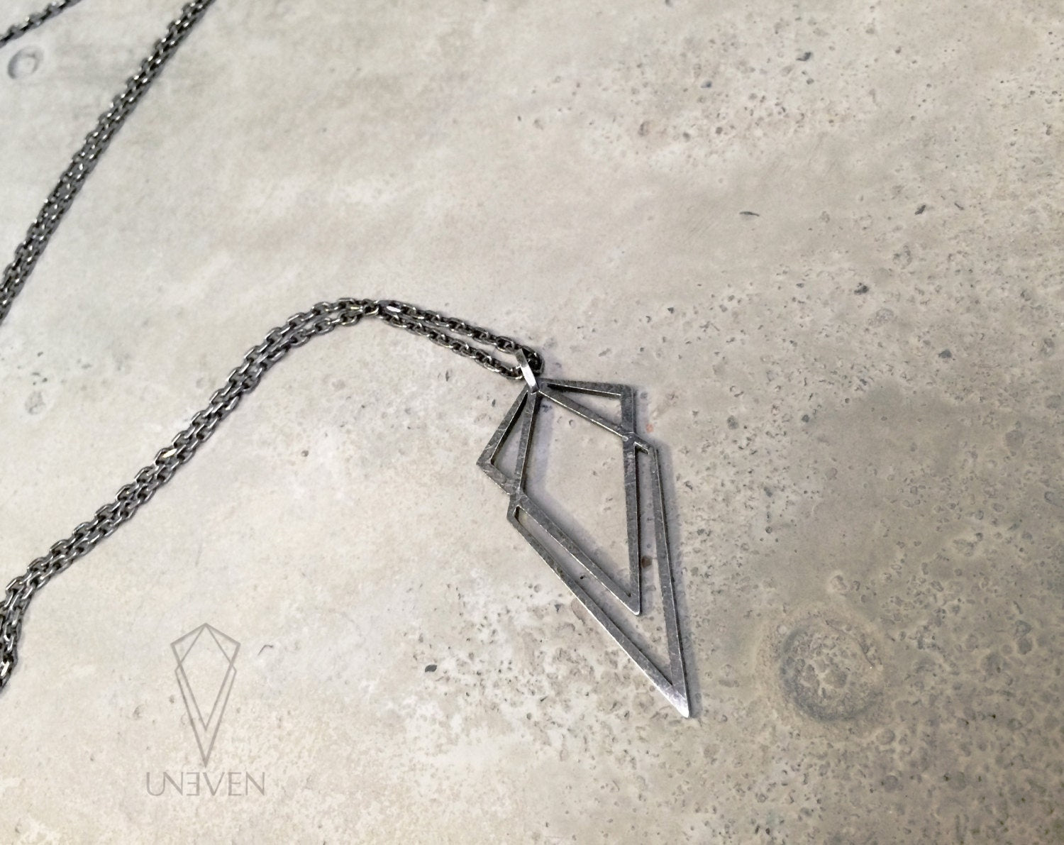 Uneven Small Signature Pendant Necklace - Ready to Ship