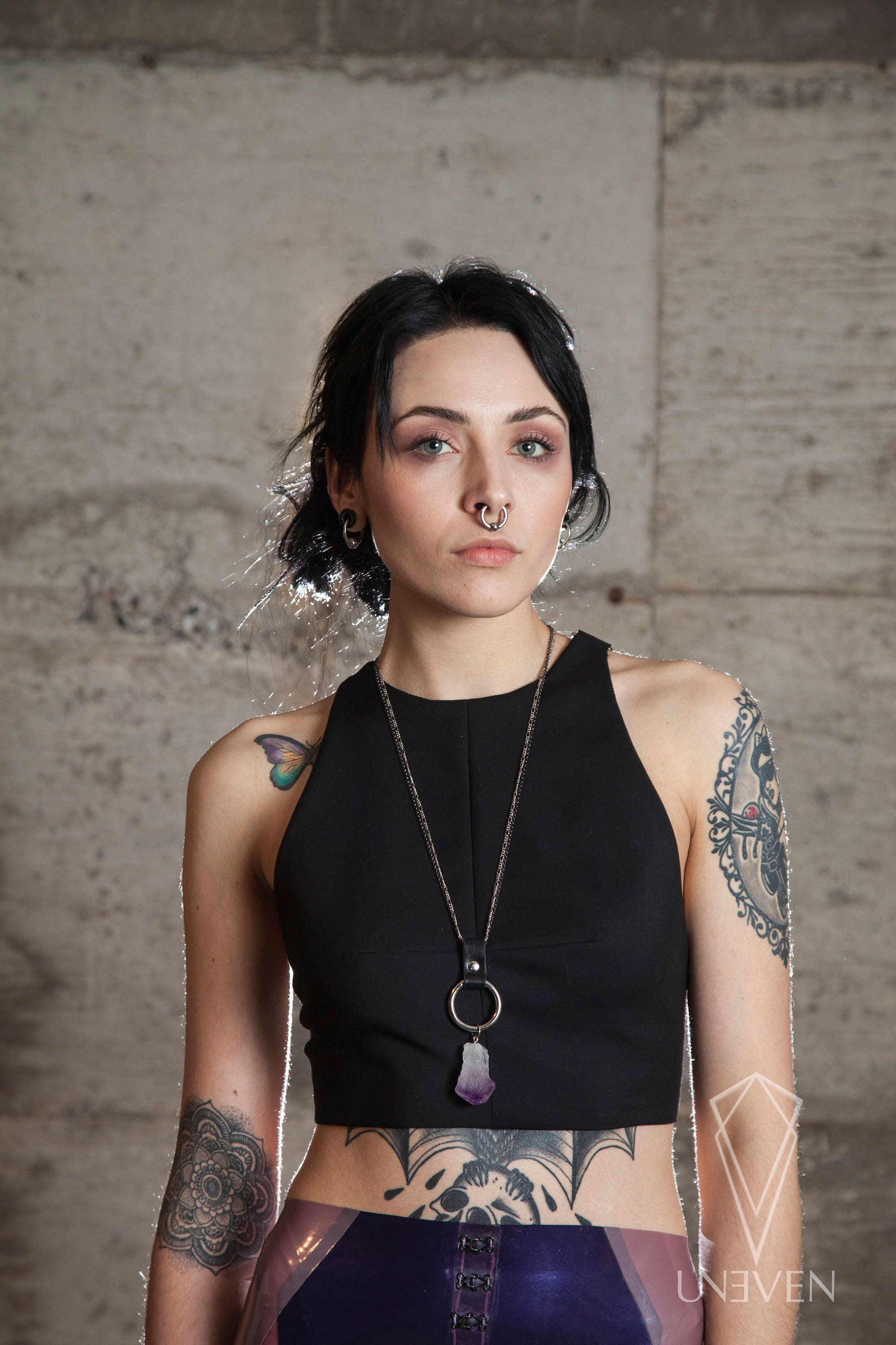 Witchy Mermaid Crystal Leather Necklace - Ready to Ship