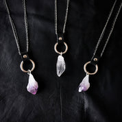 Witchy Mermaid Crystal Leather Necklace - Ready to Ship