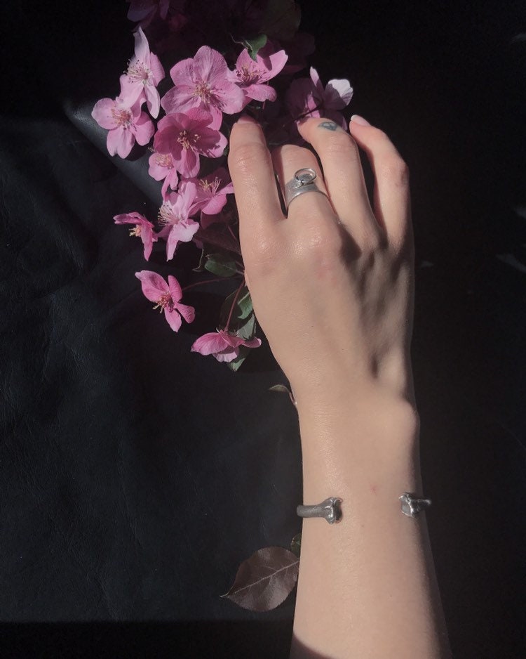 Cat Bone Cuff Bracelet