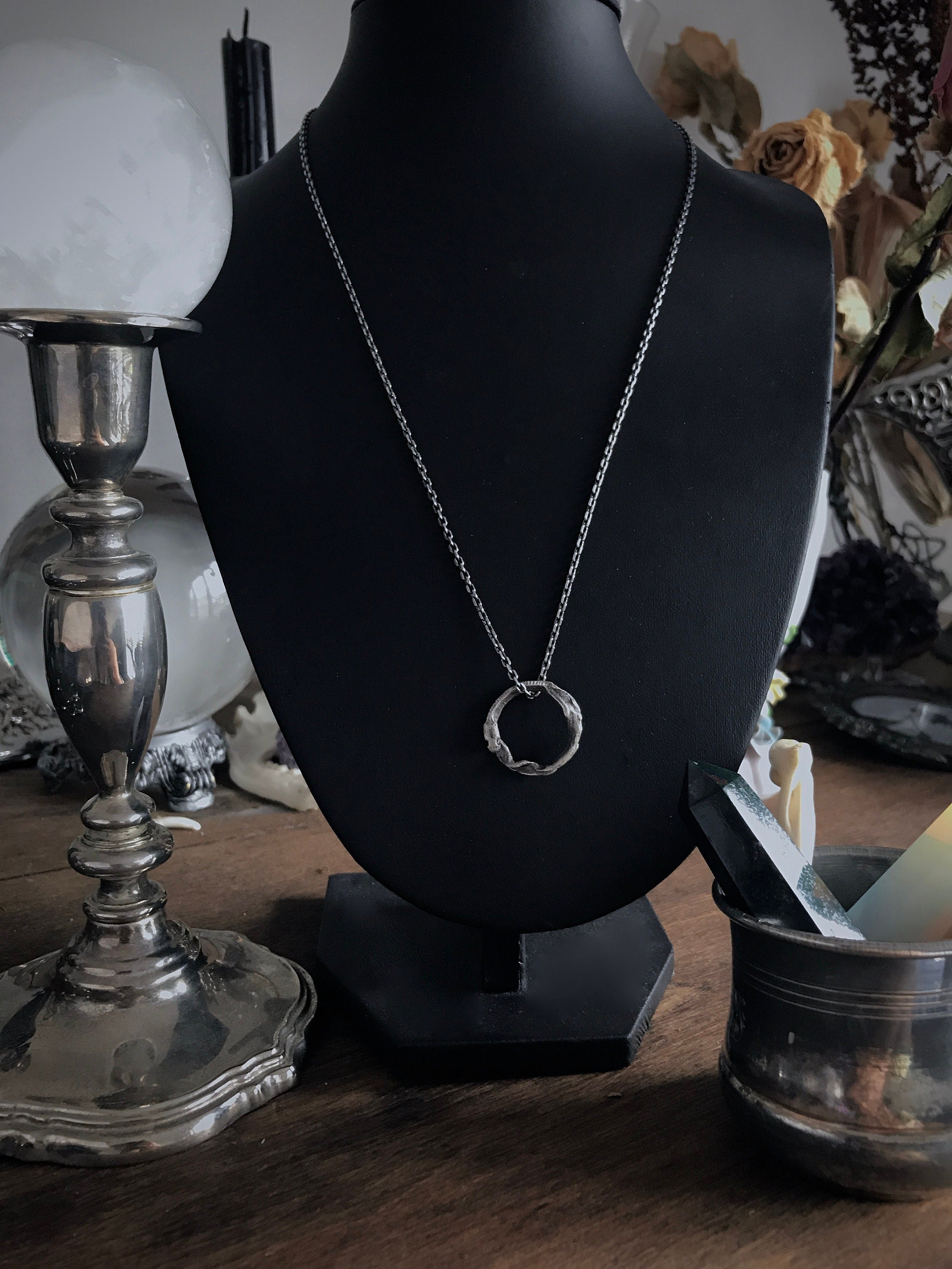 Mini Dangling Ouroboros Pendant Necklace - Ready to Ship