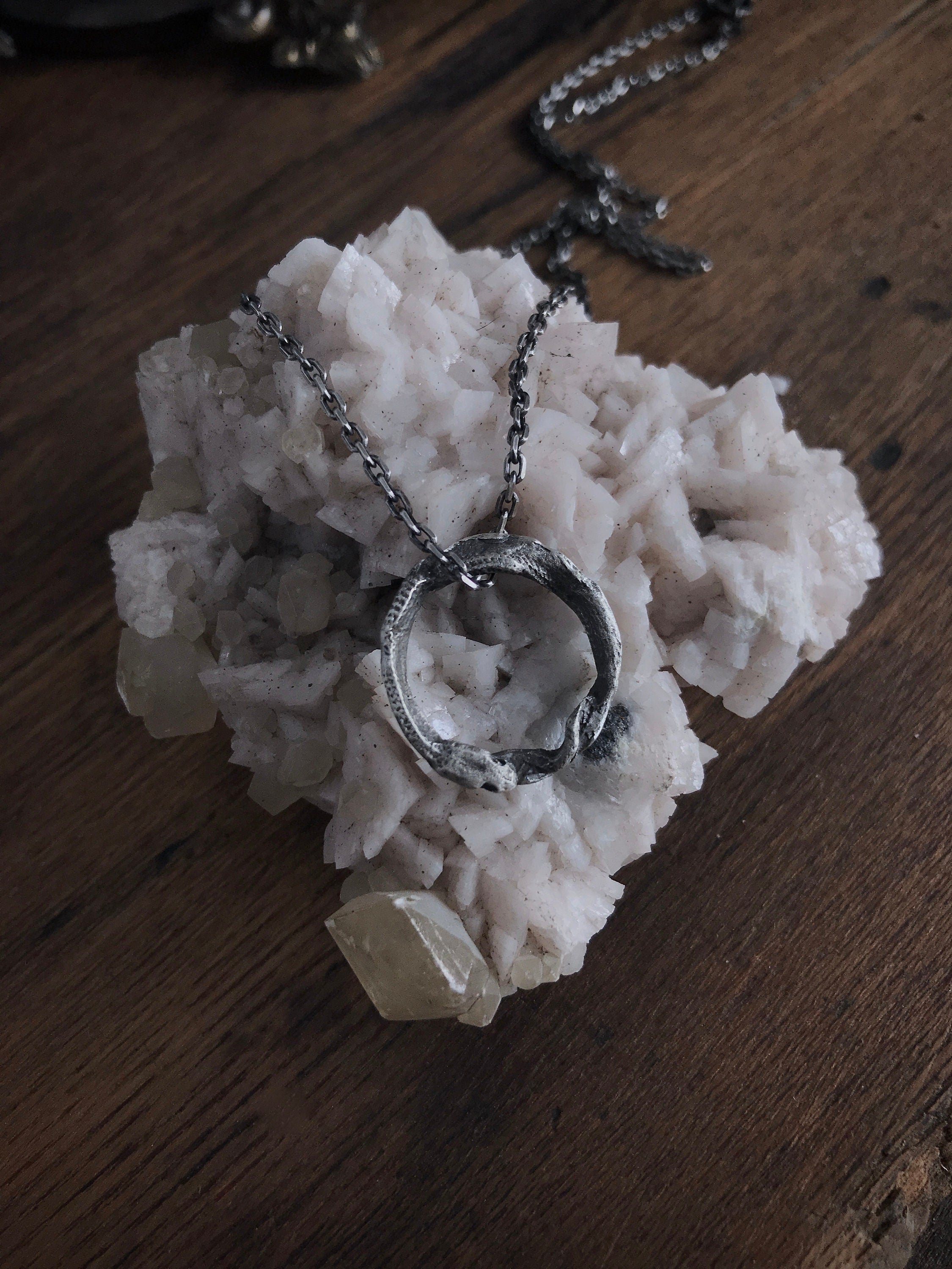 Mini Dangling Ouroboros Pendant Necklace - Ready to Ship