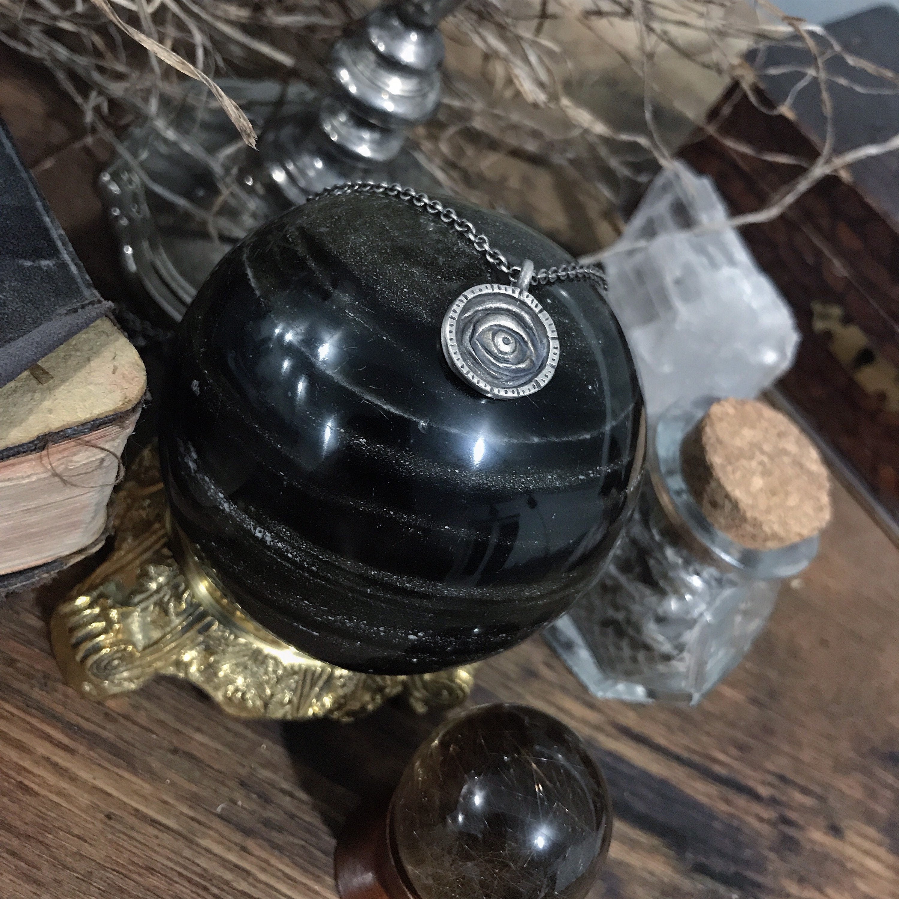 Witchy Eye Signet Pendant - Eye Put a Spell on You Necklace - Ready to Ship