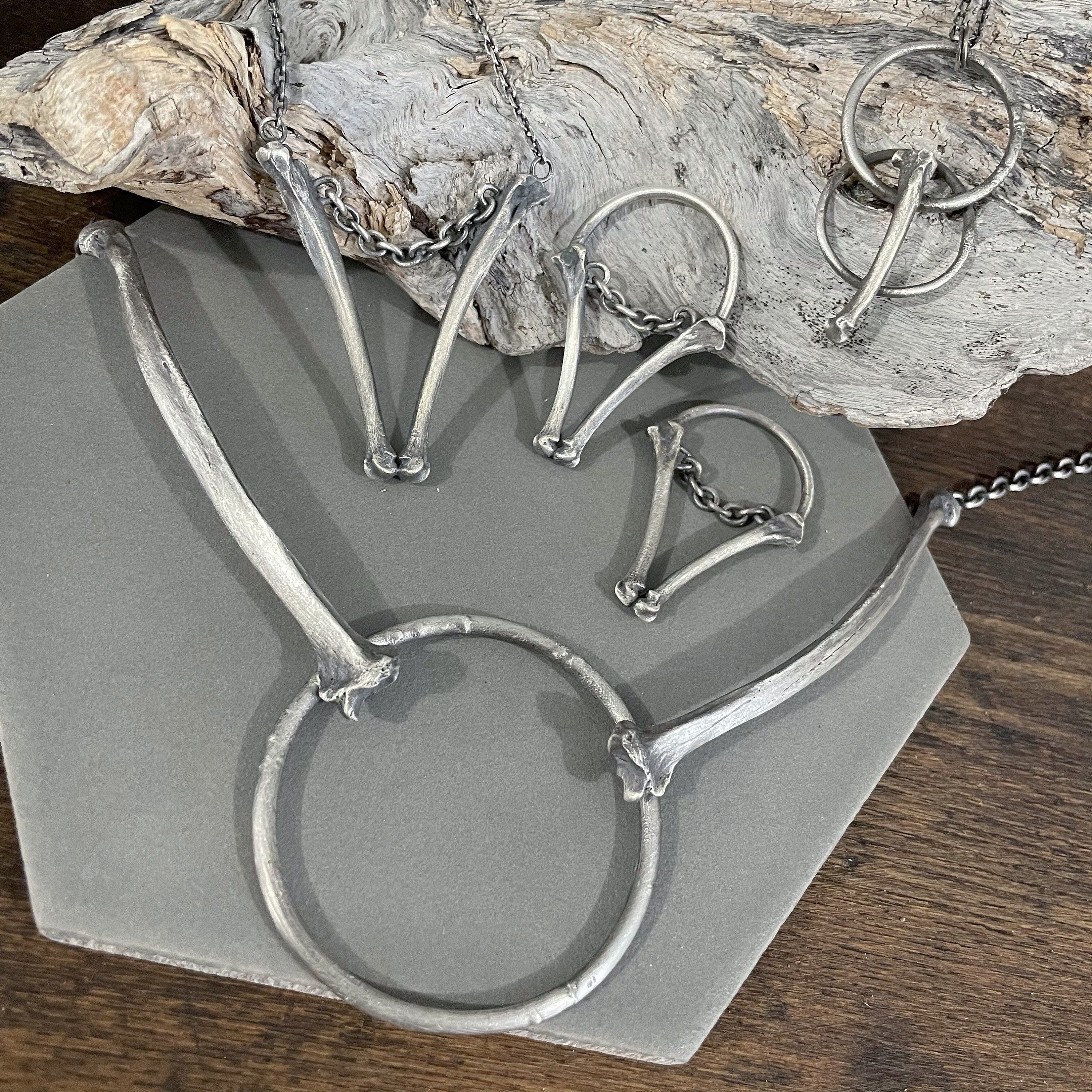 Bones and Chains earrings - ear weigths - Ready to Ship