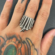 Bones Crown Silver Ring