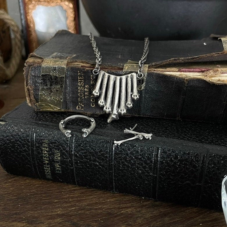 Tiny Cat Bones Ear Studs Earrings - Ready to Ship