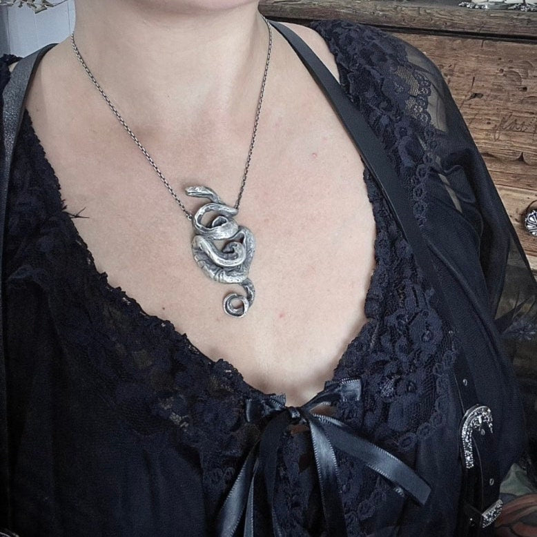 Entangled Snake Pendant Necklace - Ready to Ship